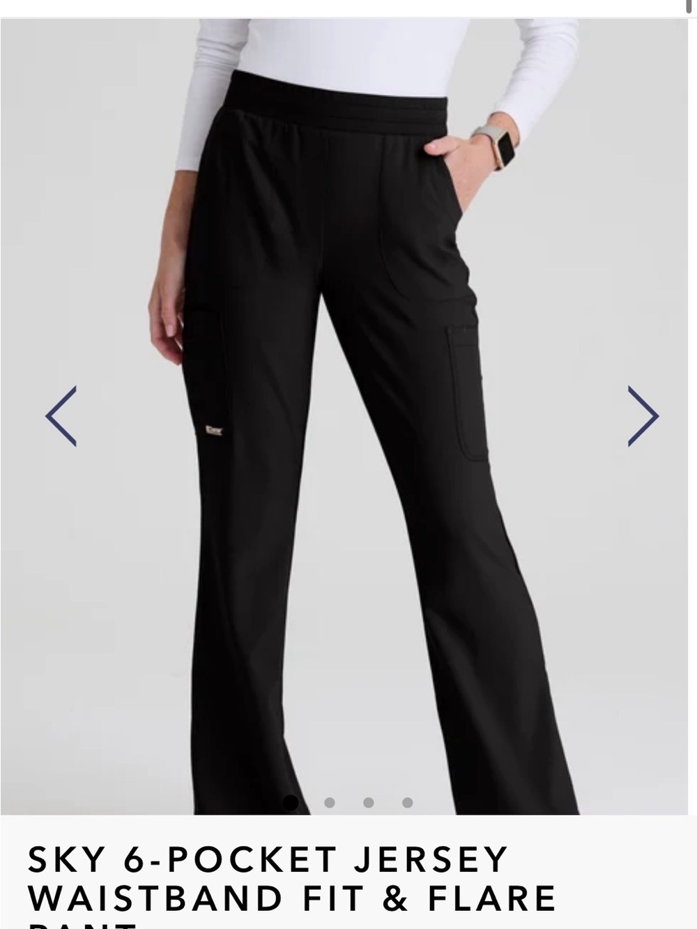 Barco Uniforms Black Sky 6-Pocket Jersey Waistband Fit & Flare Pants